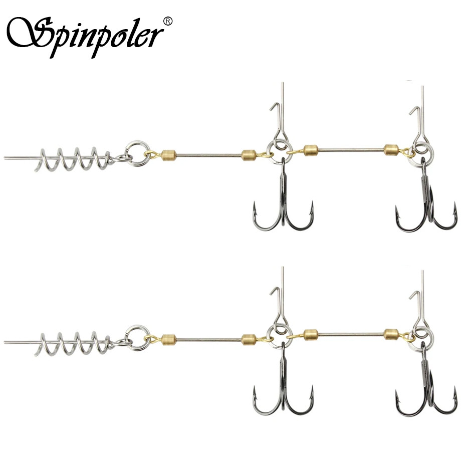 Spinpole Stinger Fishing Rig Hook for Big Shad Swimbait Center Pin Screw Pike Bass Trout Perch Bait