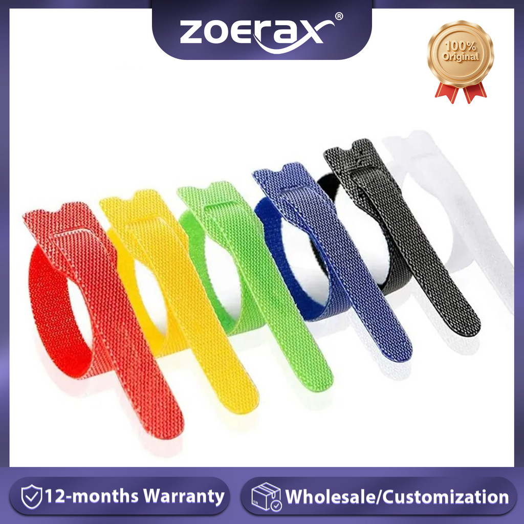 ZoeRax 60PCS Fastening Cable Ties Reusable Adjustable Cord Ties Microfiber Cloth Cable Management