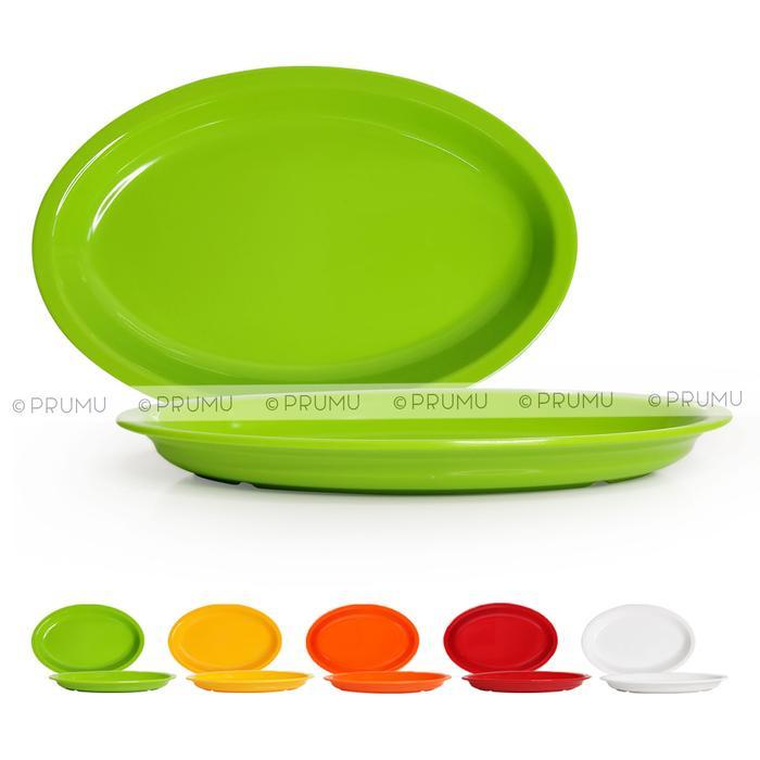 Piring Oval Melamin 10 inch - Piring Saji Cekung - Piring Lodor Po1616