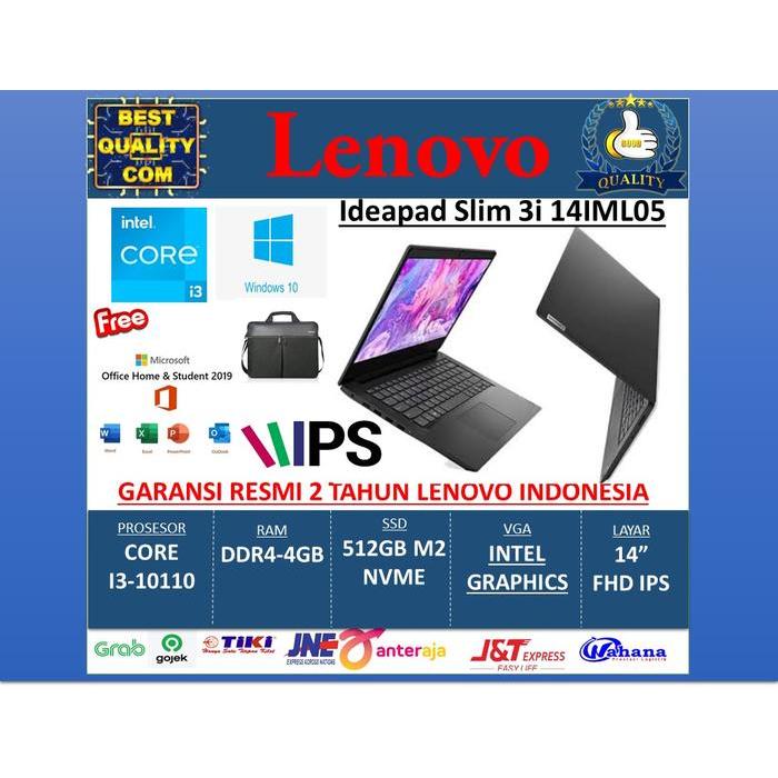LENOVO IP 3 - CORE i3-10110/4GB/512GB SSD/14"FHD IPS/WIN + OHS