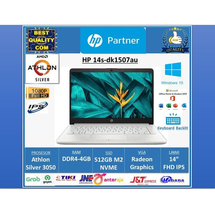 HP 14s-dk1507au Athlon -3050U/4GB/512GB SSD/14"FHD IPS/WIN+OHS/Backlit