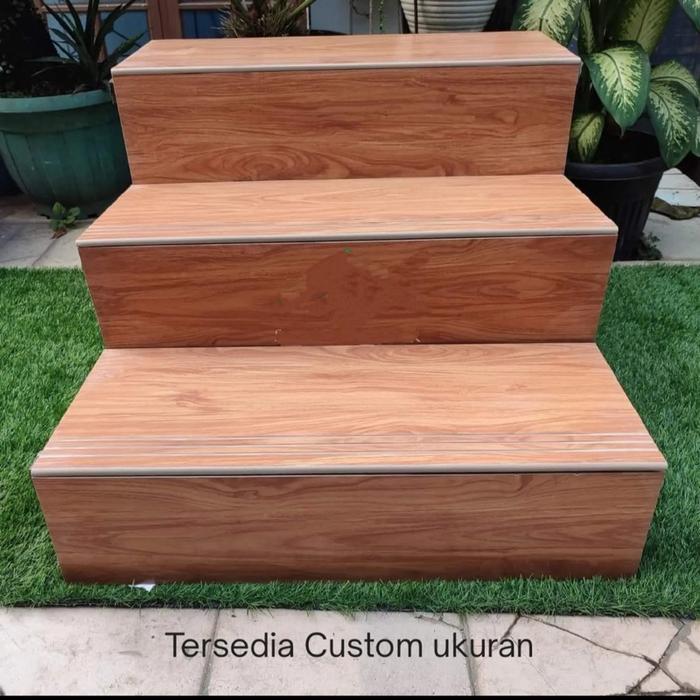 Granit Anak Tangga Motif Kayu 25x80 20x80 Stepnosing Bevel Custom Ukuran Tersedia Custom Ukuran