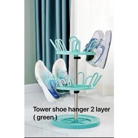 Rak Jemuran Pengering Sepatu Sandal / Rak Sepatu Sandal Gantung Putar Susun Tower Eiffel Shoe Hanger