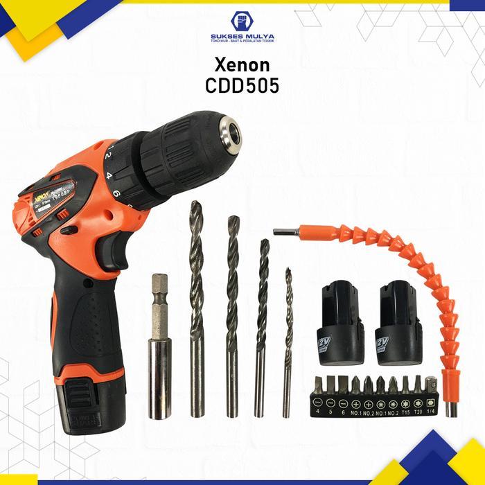 Xenon Cdd505 Cordless Drill 12V Bor Baterai Bor Charger Portable
