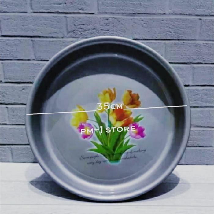 Termurah 12 Pcs Nampan Bulat Abu Abu Nampan Plastik Baki Bulat Ukuran Besar Dan Sedang Tbk