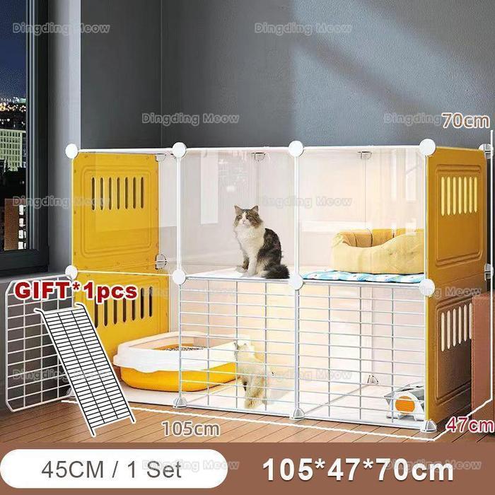 1 Set Kandang Kucing Alumunium Second Pagar Kucing Pembatas Kandang Hewan