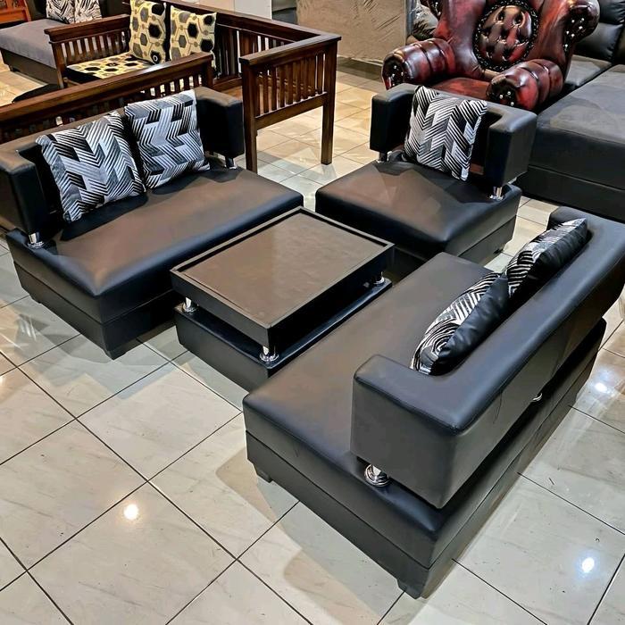 Sofa Minimalis Terbaru 221 Set Jasmine Tiger Oscar Hitam - Hitam Oscar