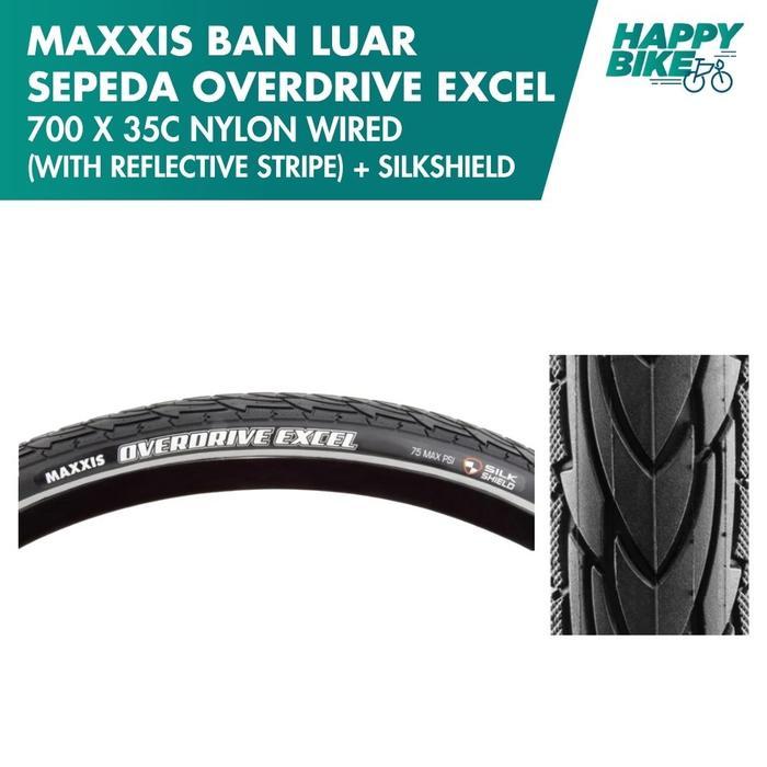 MAXXIS Ban Luar Sepeda Overdrive Excel 700 x 35C With Reflective Stripe 75 MAX PSI Silkshield