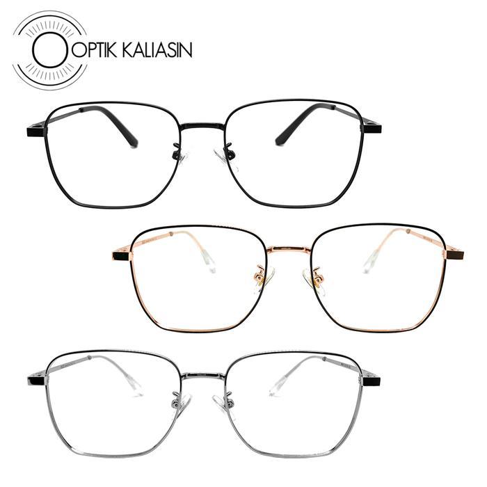 OPTIK KALIASIN - frame Kacamata pria wanita kotak segi empat besi tipis 6638