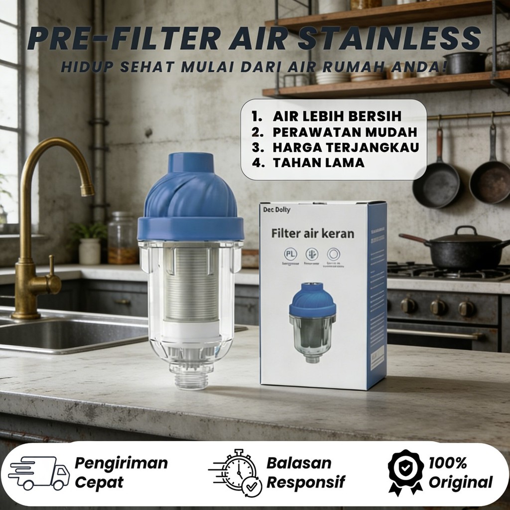 filter air Set Filter Stainless Steel filter air saringan air karbon aktif keran air