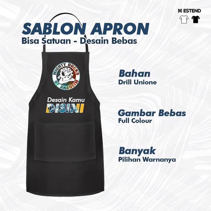 Celemek Sablon Satuan / Apron Custom Sablon Satuan / Apron Custom / Celemek Custom Logo, Apron