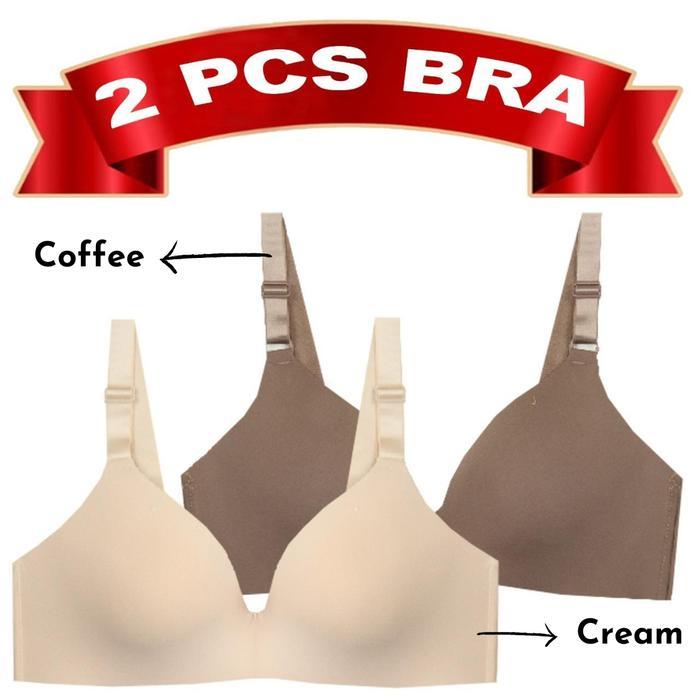 Sister.Grub - 2 Pcs Bh 9580 Bra Wanita / Cewek Dewasa Tanpa Kawat Busa Tipis Bahan Katun Nilon Cup C