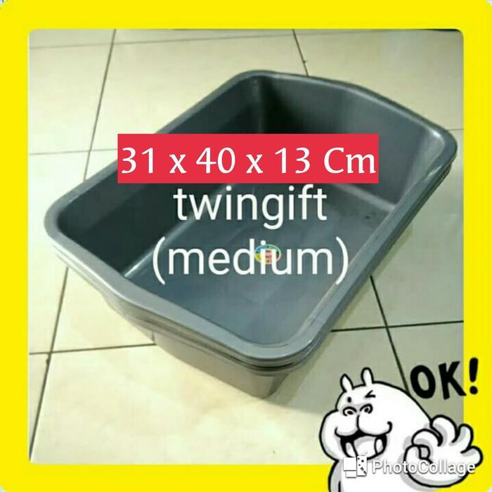 Baskom/Bak Segi(Kotak), Plastik Tebal, Serbaguna, Medium Plus