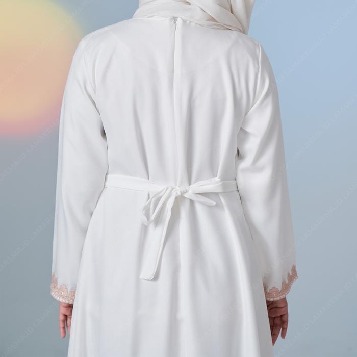 Baju Gamis Abaya Putih Wanita Modern Mewah Dan Elegan Terbaru Abaya Turkey Warna Putih Simple Dan