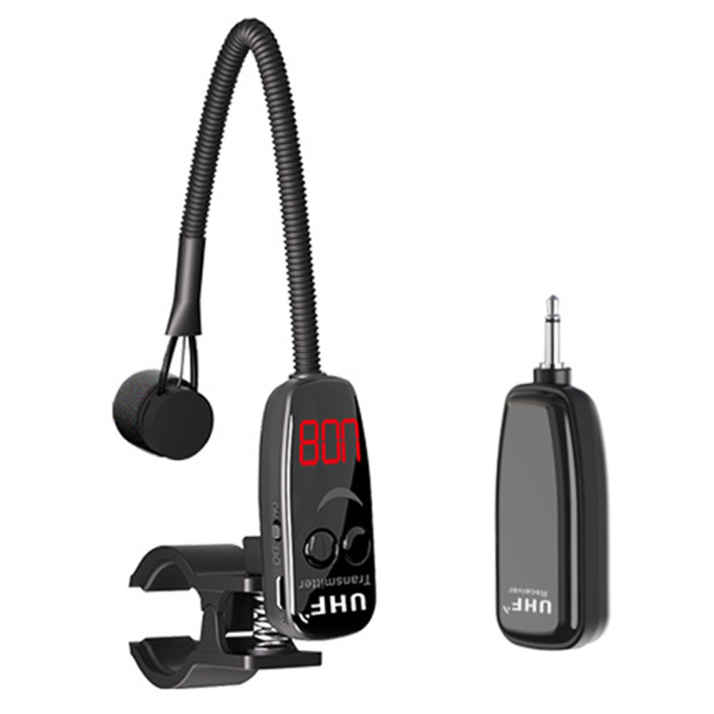 UHF Wireless Instruments Microphone Clip on Flute Microphone Wireless Receiver and Transmitter for