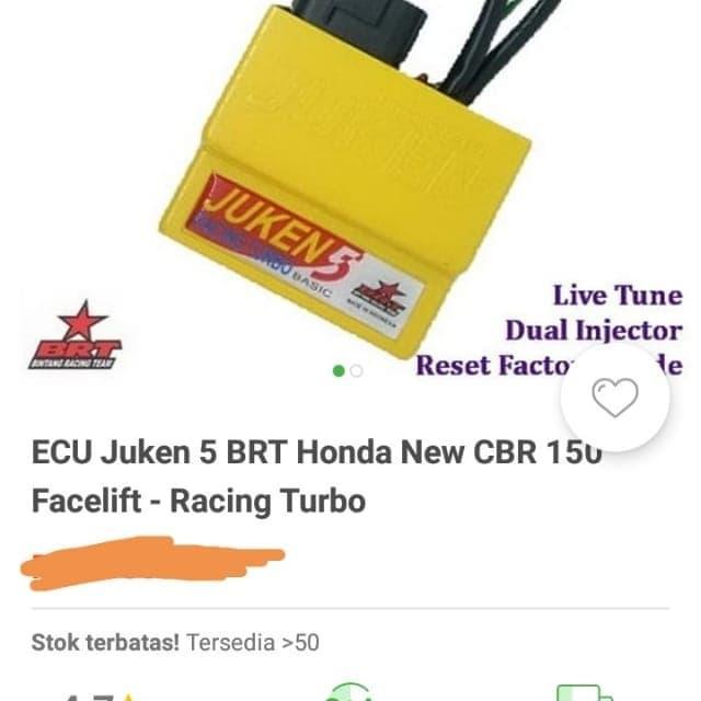 Ready ecu juken 5 racing turbo cbr 150