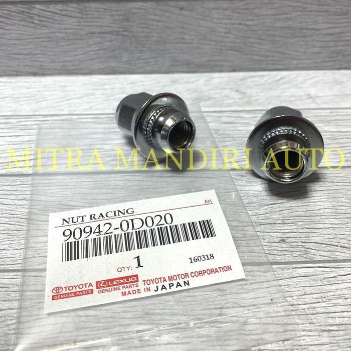 "New" NUT, MUR RACING BAUT RODA TOYOTA YARIS - VIOS - ALTIS - SOLUNA - SIENTA - LIMO ASLI CHROME