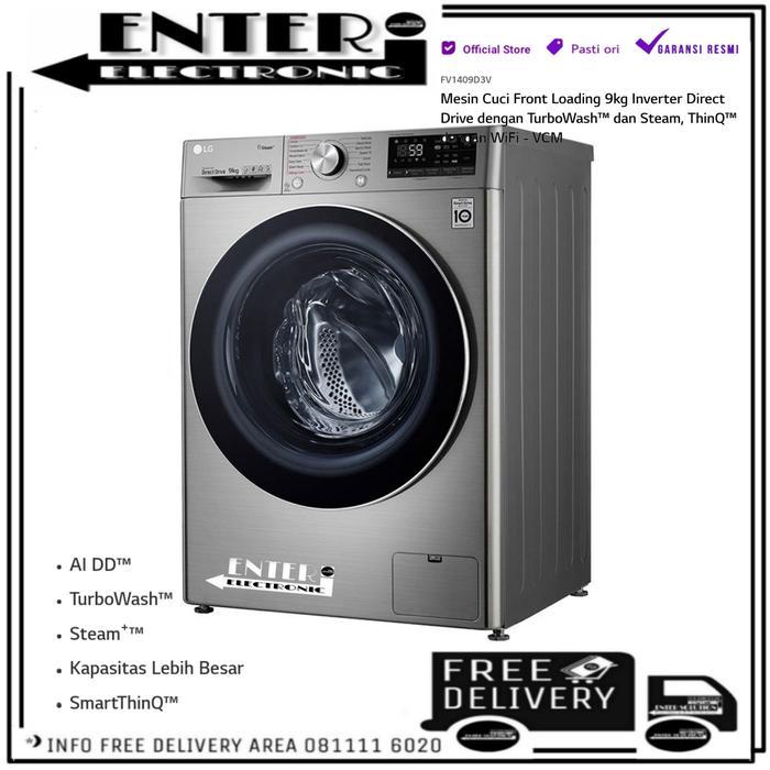 LG FV1409D3V - MESIN CUCI FRONT LOADING 9 KG PLUS DRYER LG FV 1409D3V