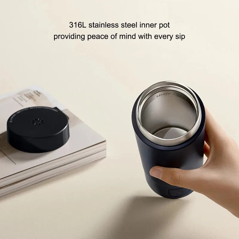 New Xiaomi Mijia Portable Electric Heating Cup 2 Temperature LED Thermos 316 Stainless Steel Boiling