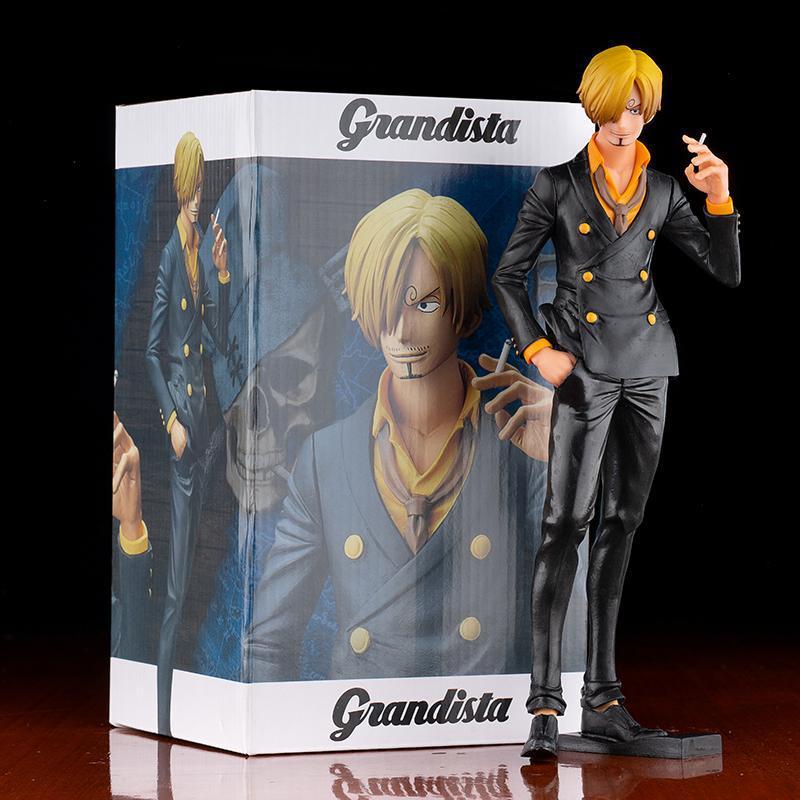 27cm One Piece Anime Figure Vinsmoke Sanji Smoking Insert Grandista PVC Action Figures Model Dolls