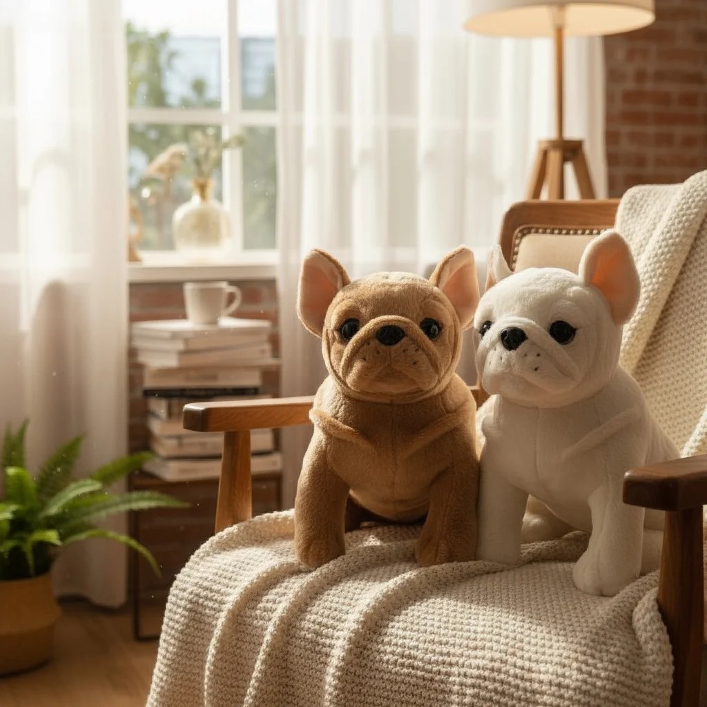 Realistic Bulldog Plush Stuffed Animal - Kids Gift, Dog Toy for Children