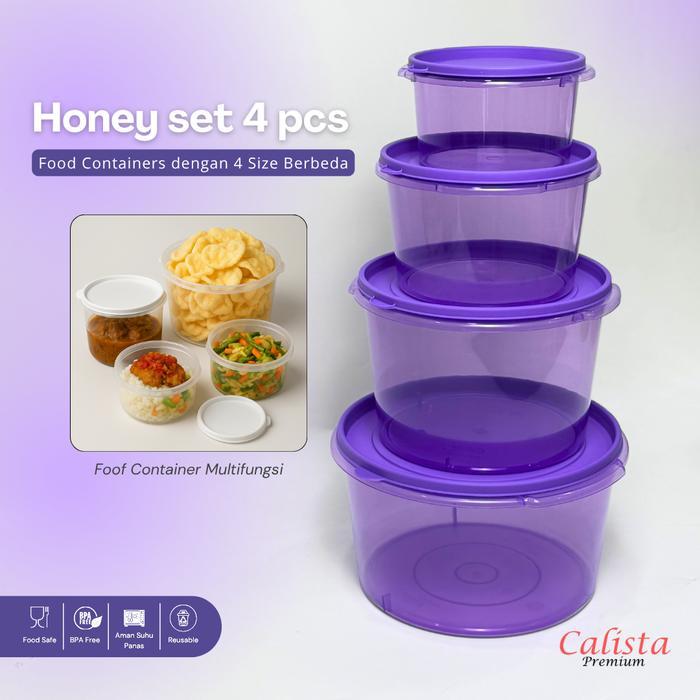 [CALISTA] Toples Honey Set 4 Pcs Toples Beranak Toples Kerupuk
