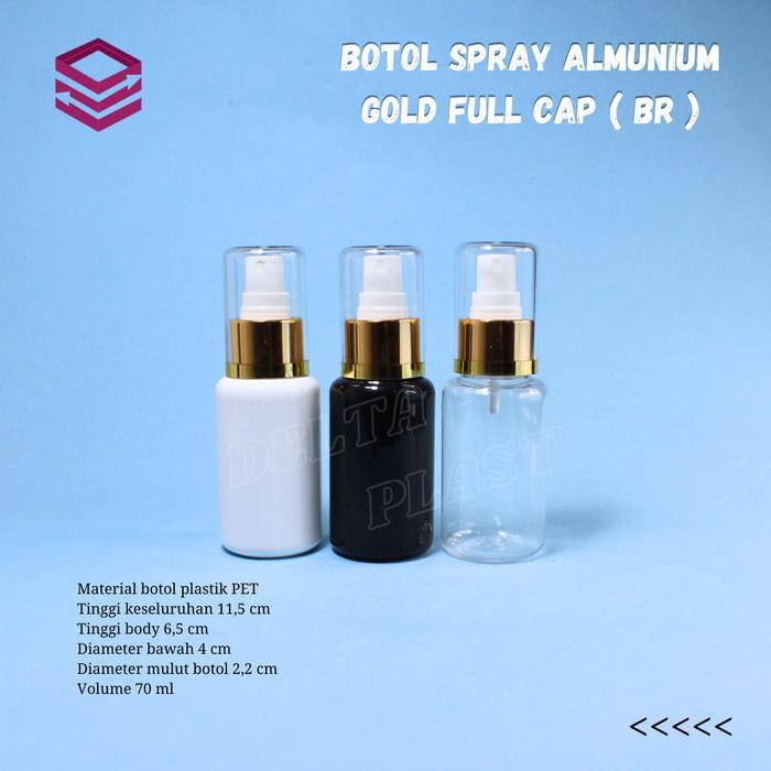 Botol Spray 60 ML Tubular - Spray Almunium Gold Fullcap