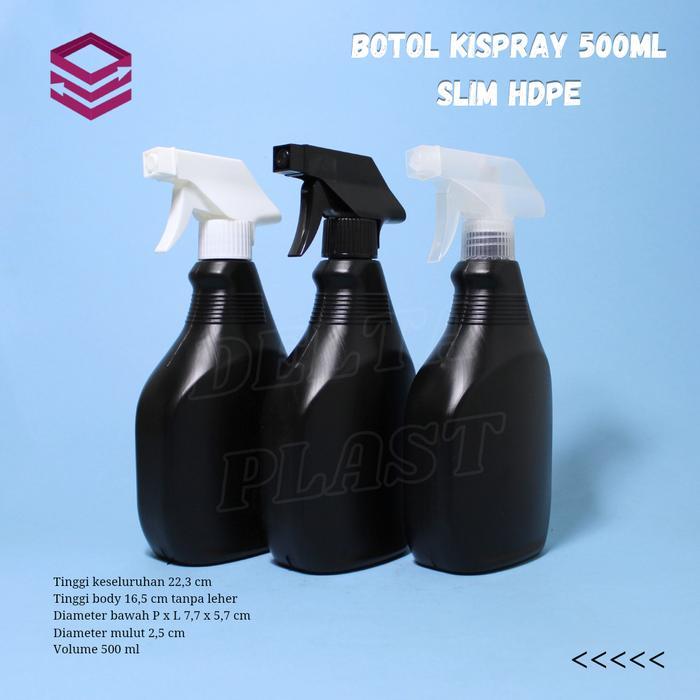 Botol spray 500ml hitam HDPE / Botol KISPRAY HDPE 500ml
