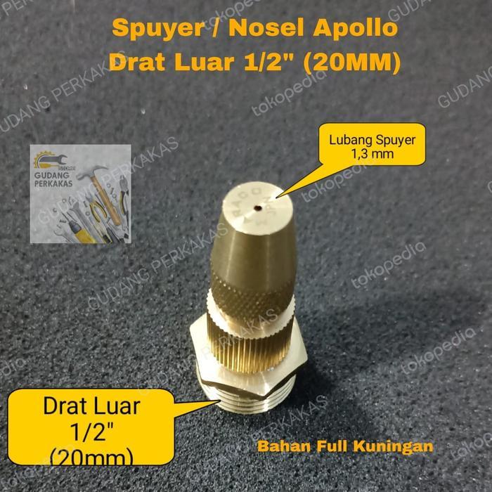 [] Spuyer Apollo Drat 1/2" Nosel Kabut Embun Nozzle Sprayer Drad 1/2 Kabut Peternakan