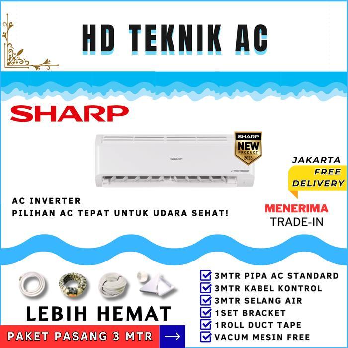 AC SHARP 1/2 PK - 2 PK INVERTER TYPE TERBARU R32 PAKET PASANG+ACCESORIES MURAH