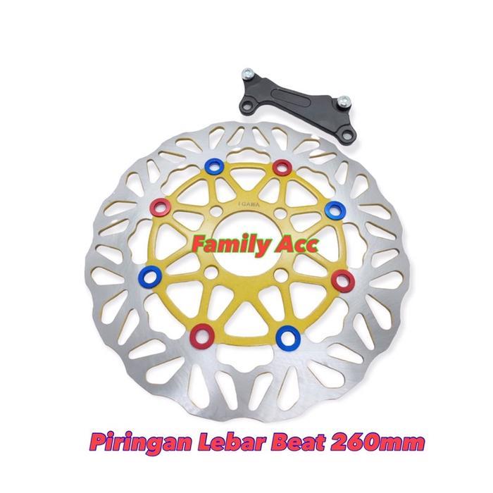 Stok Baru Disc Piringan Cakram Lebar Variasi Igawa 260MM Copy PSM Besar plus Breket Beat Scoopy