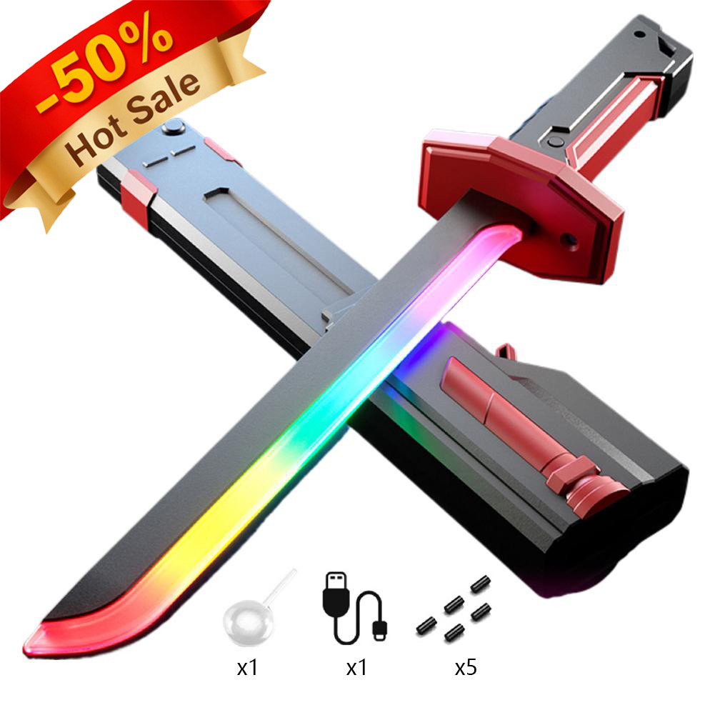 Lightsaber 7 Color Flowing Spark Sword 17.32 inch with Sound Effects Led Sword with Smoke for 14+