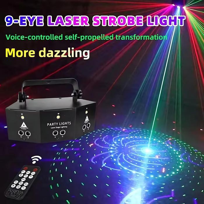 Lampu Laser Proyektor Lighting Panggung Disco RGB Light Sensor Suara