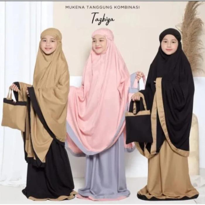 PREMIUM MUKENA ANAK TANGGUNG KOMBINASI TAZBIYAH USIA 4 - 14 TAHUN Lembut