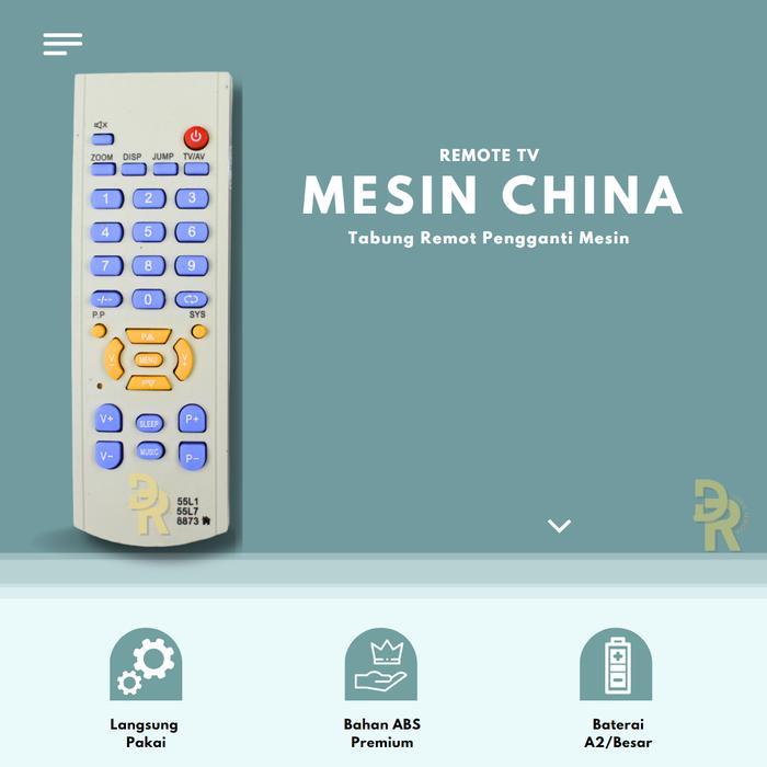 "New" Remot TV Tabung China 55L1 Remote Ganti Mesin Remote TV Tabung Mitochiba Wansonic Wcom