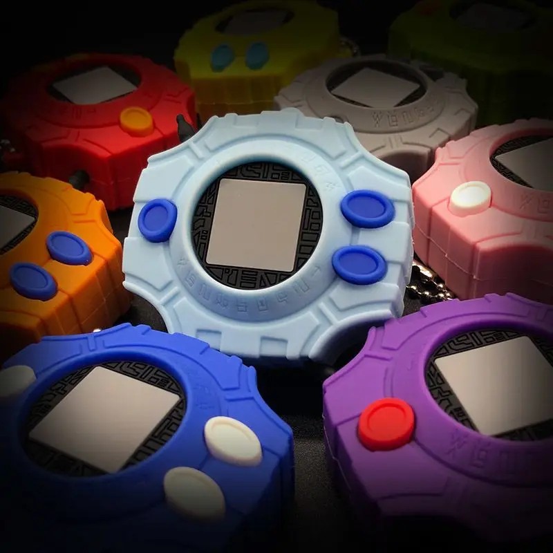 Anime Digimon Adventure PVC DIGIVICE Model Pendant Keychain Key Rings Evolution Props Digital