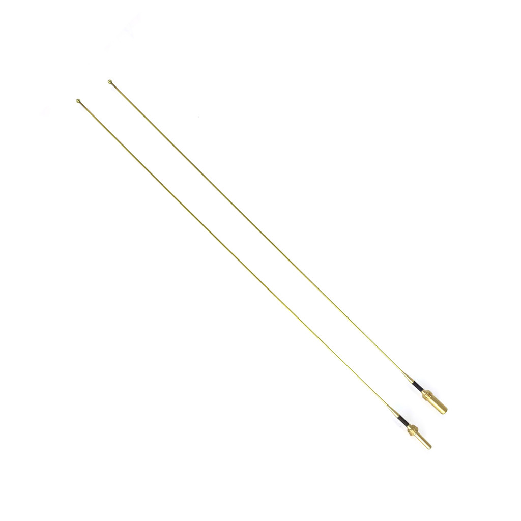 1 Pair Receiving Antenna 22.5cm Big Hole & Small Hole Metal Movable Antenna For Henglong 1/16 RC Tan