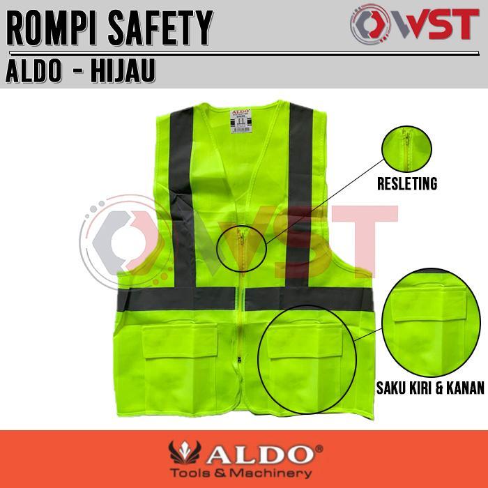 ALDO Rompi Proyek Tebal HIJAU / Rompi Parkir / Rompi Safety