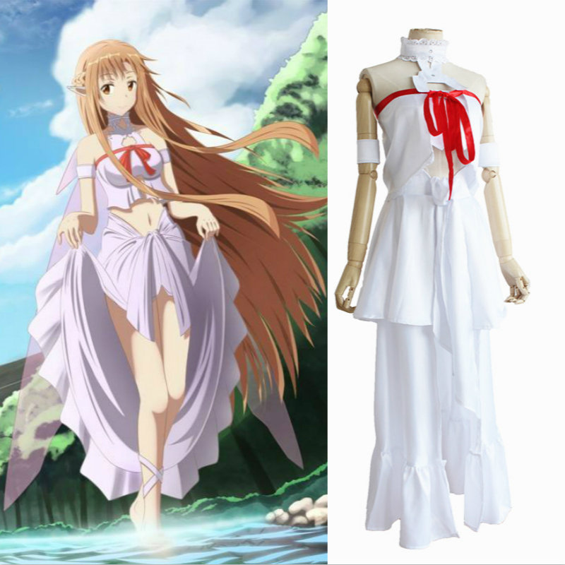 Hot Halloween Costumes Anime Yuuki Asuna Cosplay Sao Sword Art On Costumes Skirt For Women Full Set