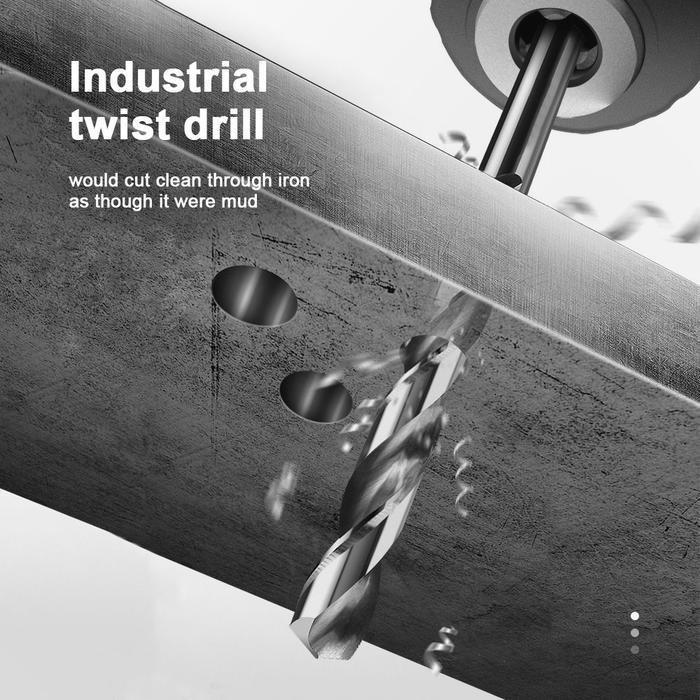 JLD Mata Bor Hss 19pcs Mata bor baja 1-10mm TWIST DRILL SET Mata bor Untuk logam besi beton Tembok