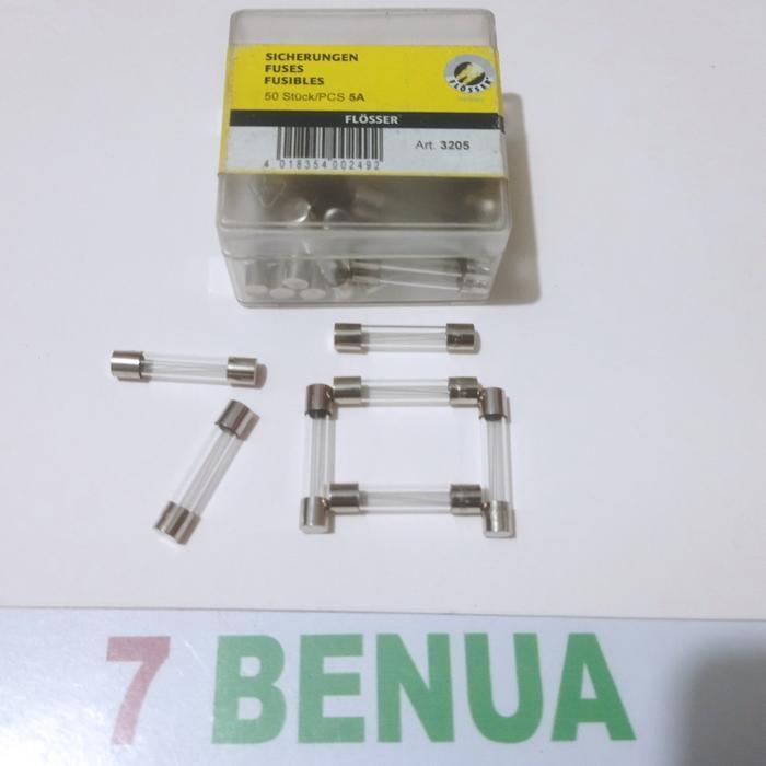 SEKERING SEKRING FUSE TABUNG KACA 5A ORIGINAL FLOSSER GERMAN