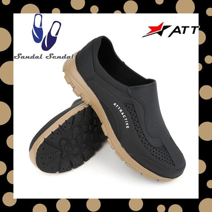 Aerostreet - Sepatu Pantofel Pria Abx 969 Hitam Sepatu Karet Lokal Slip On Anti Air Pria