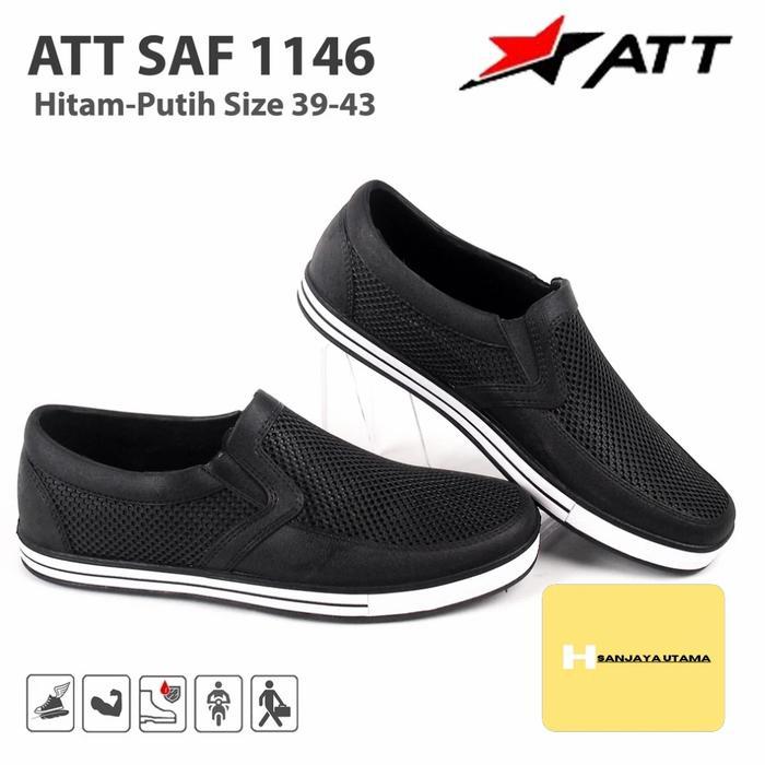 Aerostreet - Septu Pantofel Pria Wanita Saf 1146 Hitam Putih