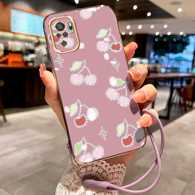 Casing Hp Untuk Xiaomi Redmi Note 10 Note 10s Note 10 Pro Case Ceri pelapisan Kekinian Cesing siliko