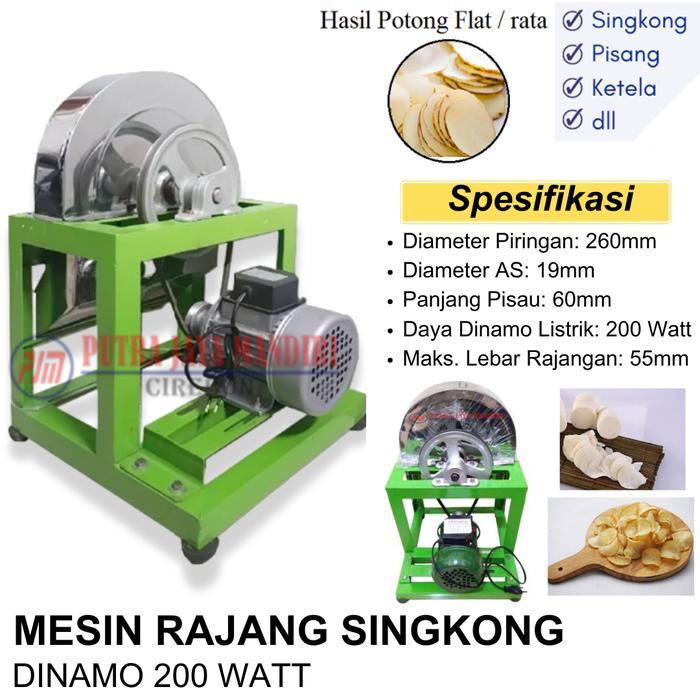Mesin Pemotong Potong Rajang Keripik Singkong Ubi Serbaguna Listrik 200Watt Stainless