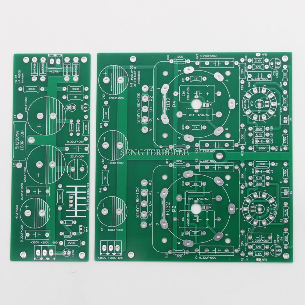 Best HiFi 1Set FU32 Stereo Tube Amplifier PP Push-Pull Power Amp PCB 10W + Power Supply Board PCB
