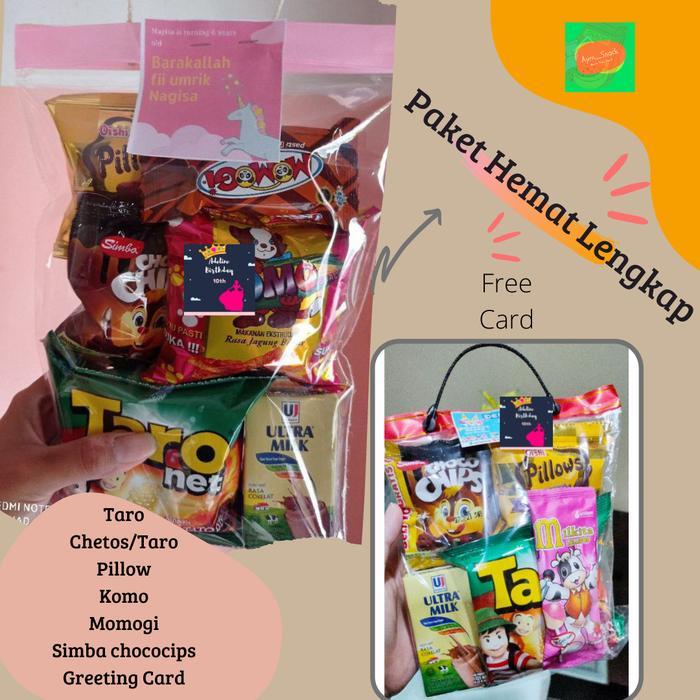 paket snack ultah anak murah lengkap dengan sticker free lengkap