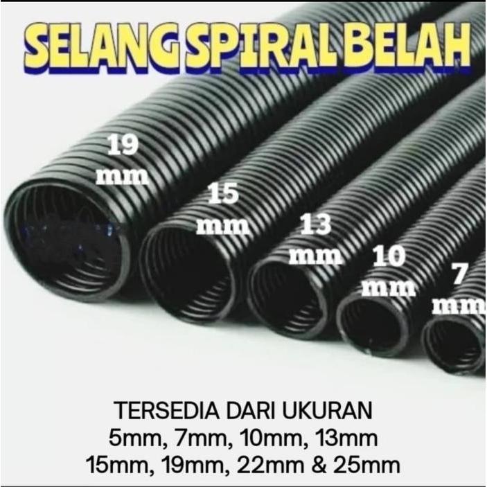 SELONGSONG SPIRAL KABEL BELAH Pembungkus Kabel Mobil Motor