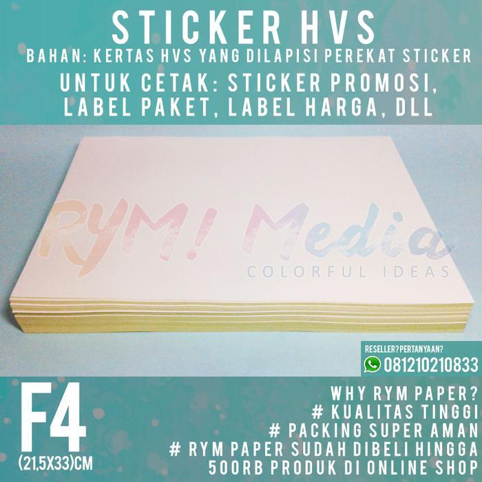 1 RIM STIKER HVS F4 / KERTAS STICKER INKJET DOFF MATTE FOLIO 500 LBR