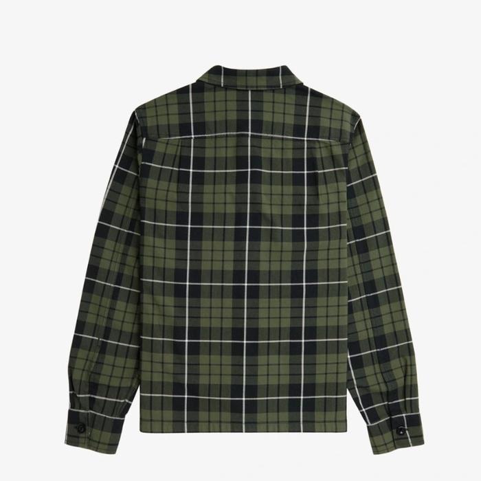 FRED PERRY - FRED PERRY CHECK OVERSHIRT - LAUREL WREATH GREEN